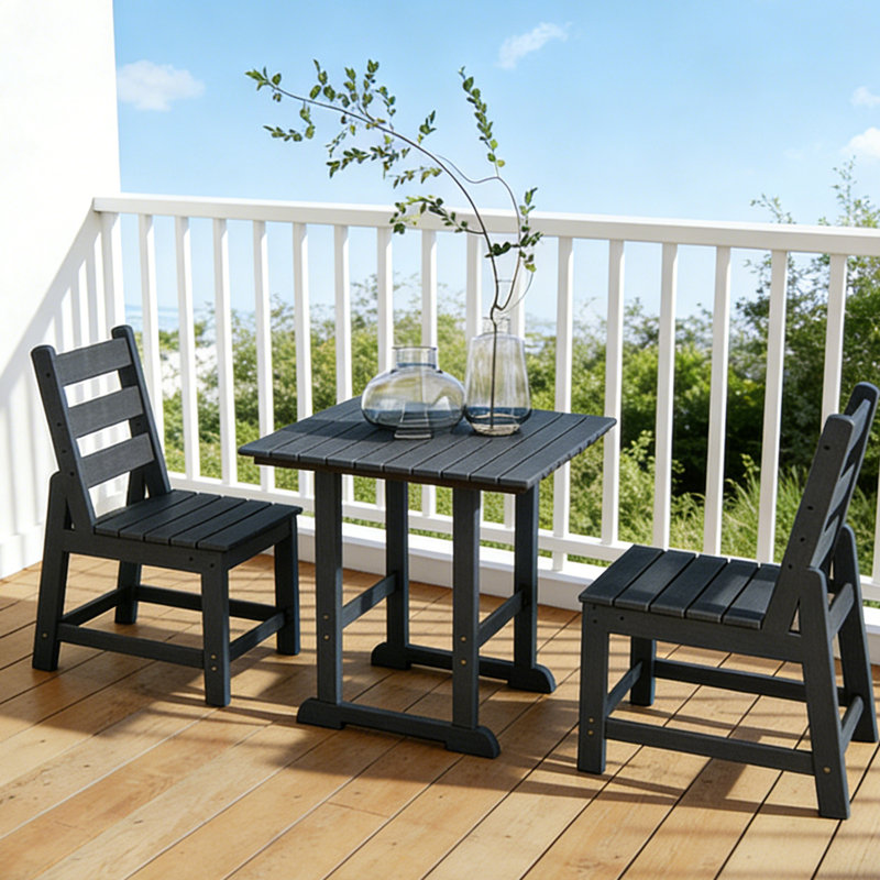 Ensemble de mobilier d'extérieur en PEHD, Gris