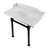 Kingston Brass Viceroy 36-Inch Carrara Marble Console Sink with Stainless Steel Legs (8-Inch, 3-Hole)-72887935