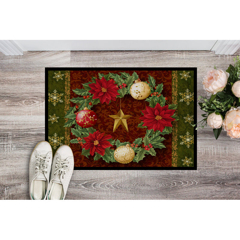 Hottinger Non-Slip Christmas Outdoor Doormat, Rectangle 2' x 3'