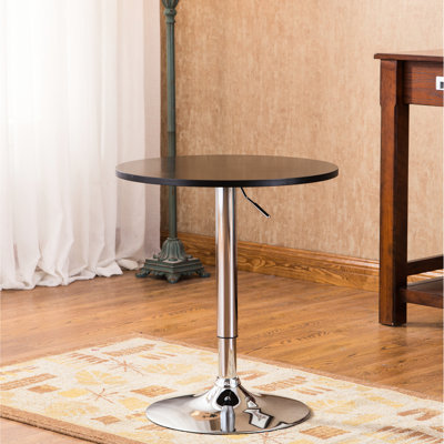 Bureau réglable réglable en métal et en bois noir - 24 po x Table à hauteur réglable par vérin à gaz H 26 po à 36 po