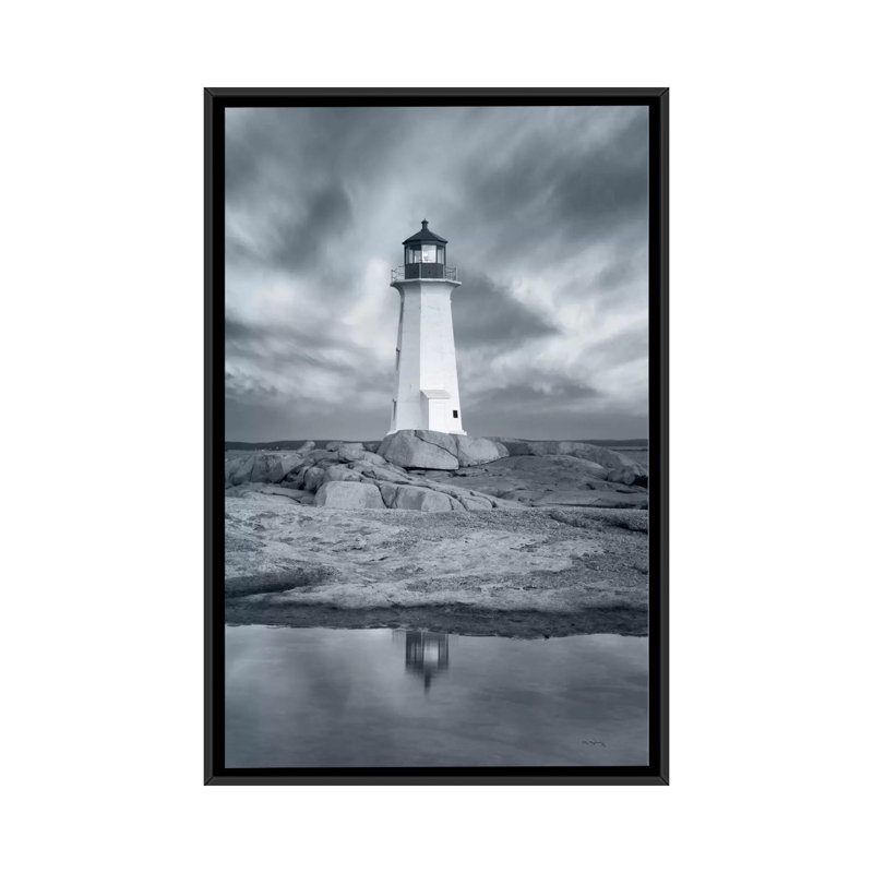 «By The Sea I, No Border», impression sur toile, H 26 po x l 18 po x P 1,5 po, Toile avec cadre flottant noir, Pas de tapis