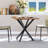 Rustic Square Side Table, X-Frame Metal Legs With Wood Grain Tabletop, Industrial Accent End Table For Living Room, Bedroom & Home Office, Brown, 31.5 X 31.5 X 29.5 Inches-310913856