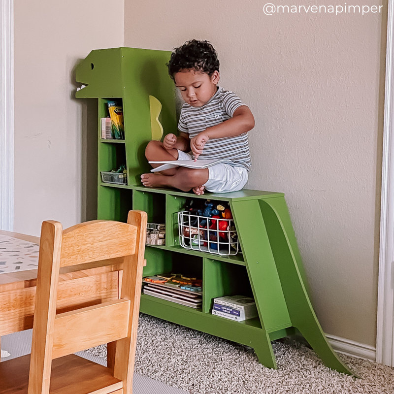 Teamson Kids Dinosaur Bookcase / Toy Organizer