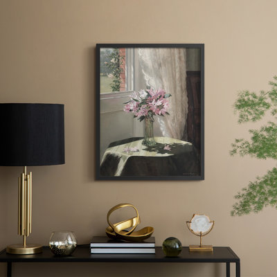 Impression florale vintage encadrée XCV III - bois massif