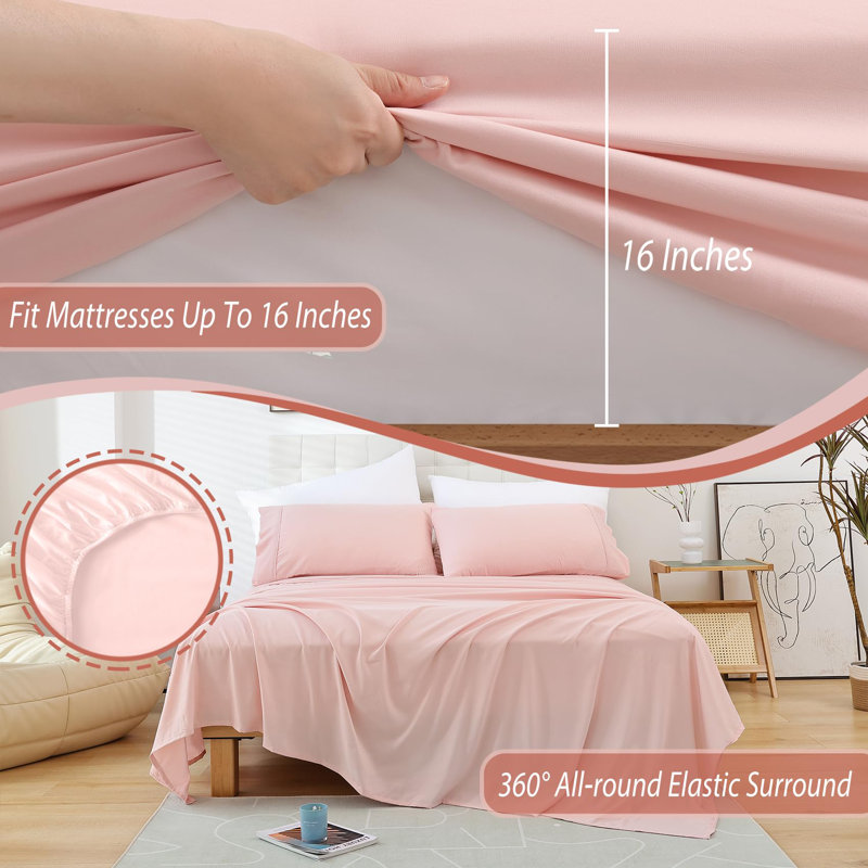 Pink Queen Deep Pocket Microfiber Sheet Set
