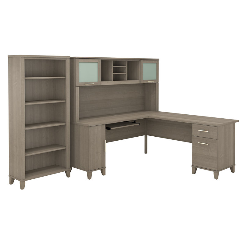 Magomed 3 Piece Computer Desk Office Set, Ash Gray