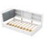 Lit plateforme simple avec tête de lit, 2 tiroirs, tablettes, rangement en bois blanc - rangement pour tête de lit et meubles de chambre à coucher
