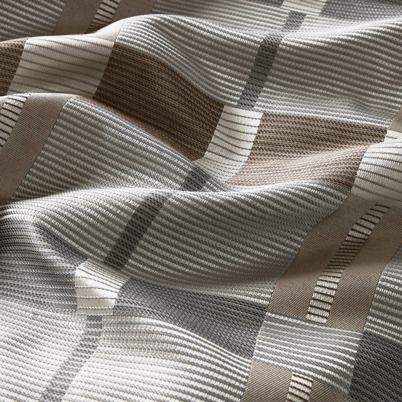 Édredon grand 8 pièces taupe avec design multicolore, élégance transitionnelle, motif damier, chaleur toute l'année et matériaux hygiéniques