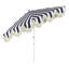 Parasol d'extérieur à frange bohémienne 9 pi avec manivelle et inclinaison Collins, auvent festonné bleu marine / blanc / crème résistant aux rayons UV-1430827866-1422570732
