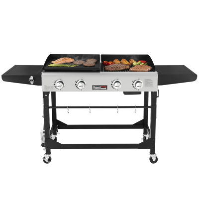 Royal Gourmet 4 - Burner Gas Grill and Griddle Combo with Side Table