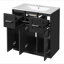 Meuble-lavabo de 30 po avec lavabo encastré et tiroirs, surface peinte, portes à fermeture en douceur, armoire de salle de bain avec tiroir basculant-25093301-25093300