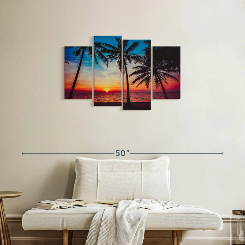 Gillard, coucher de soleil tropical Gillard, H 22 po x l 36 po