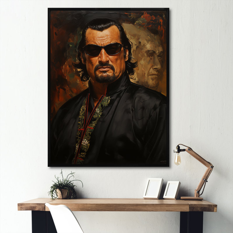 Portrait de Seagal par Kitterville Steven, H 32 po x l 24 po x P 1 po, Cadre flottant noir