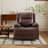 37.8" W Top Grain Genuine Leather Power Lift Recliner with Massage-502847157