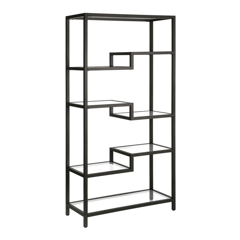 172.7cm H x 86.3cm W Steel Standard Bookcase, Black