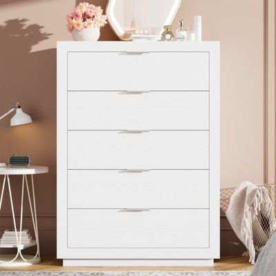 Commode 5 tiroirs, commode, armoire de rangement moderne avec tablette ouverte