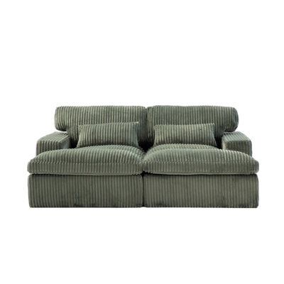 Deep-seated Comfort Corduroy Sofa Bed Versatile Home Lounge
