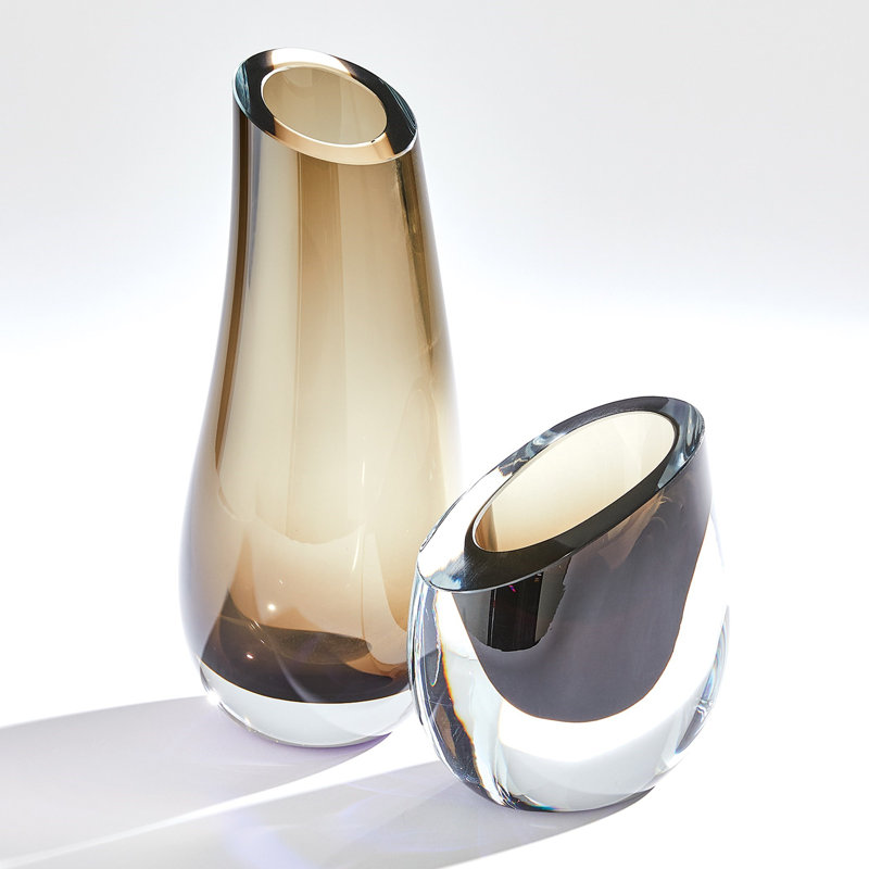 Glass Table Vase, Brown