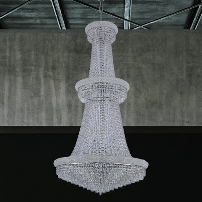 51-lights Empire Chandelier With Crystal Teardrop Accents