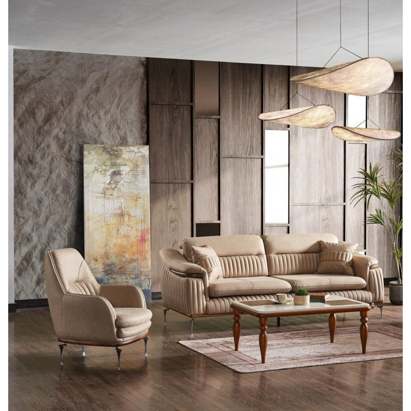 Fauteuil d'appoint Ahsen, Beige