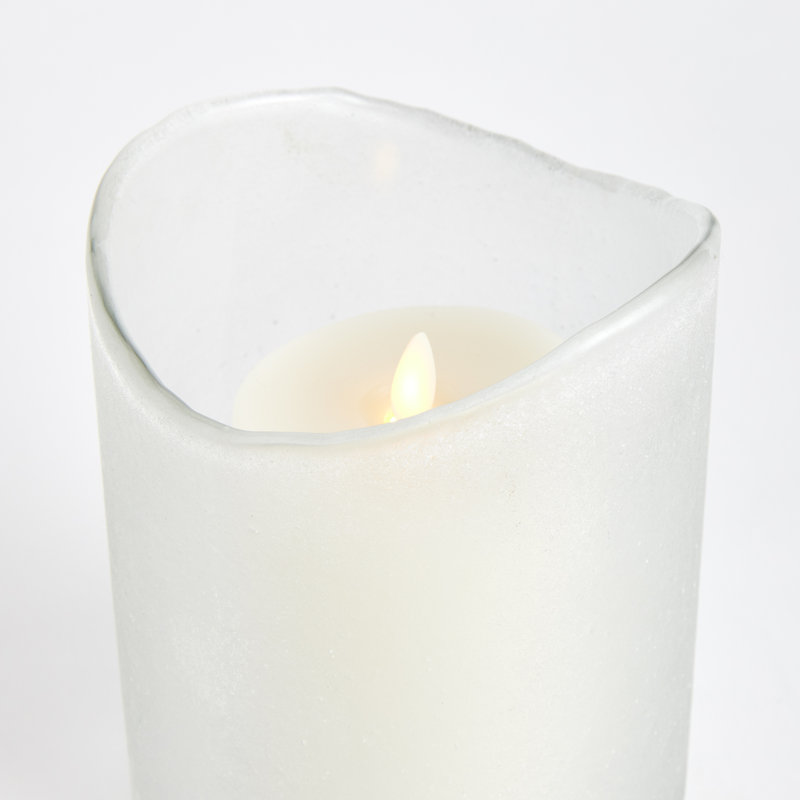 Hurricane Candle Holder, White,  6" H x 5" W x 5" D