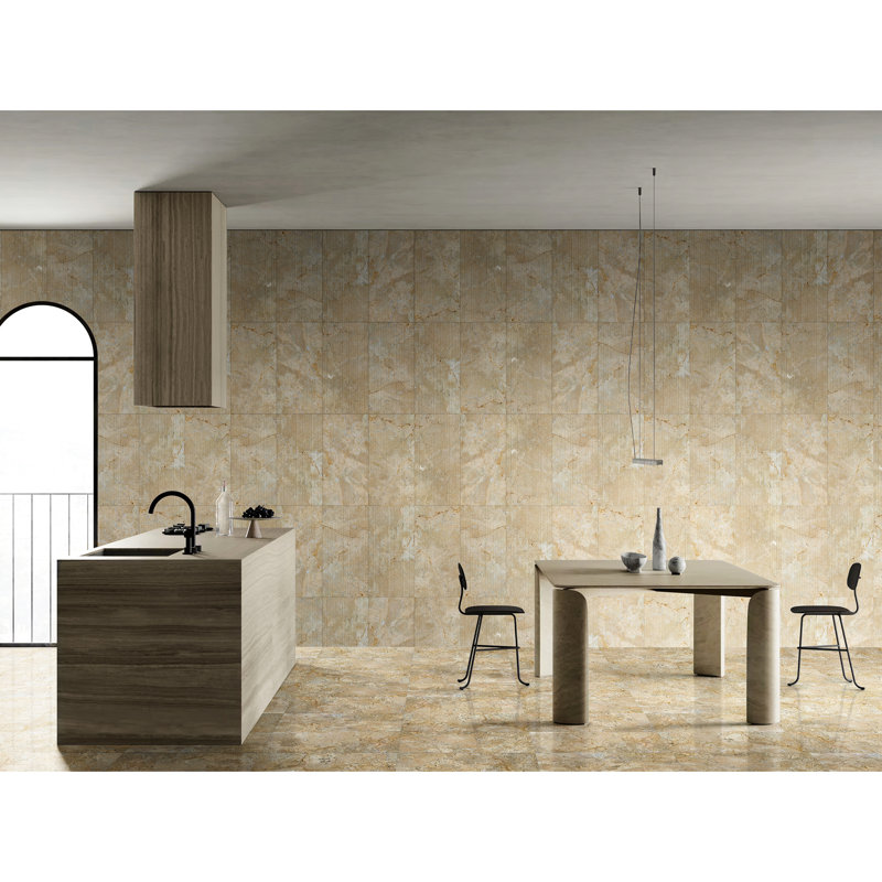 Carreau de marbre beige doré jaune, 12 po x 24 po, poli, ajoutant du caractère à votre maison en tuile jaune de 12 po x 24 po, pour un style chic
