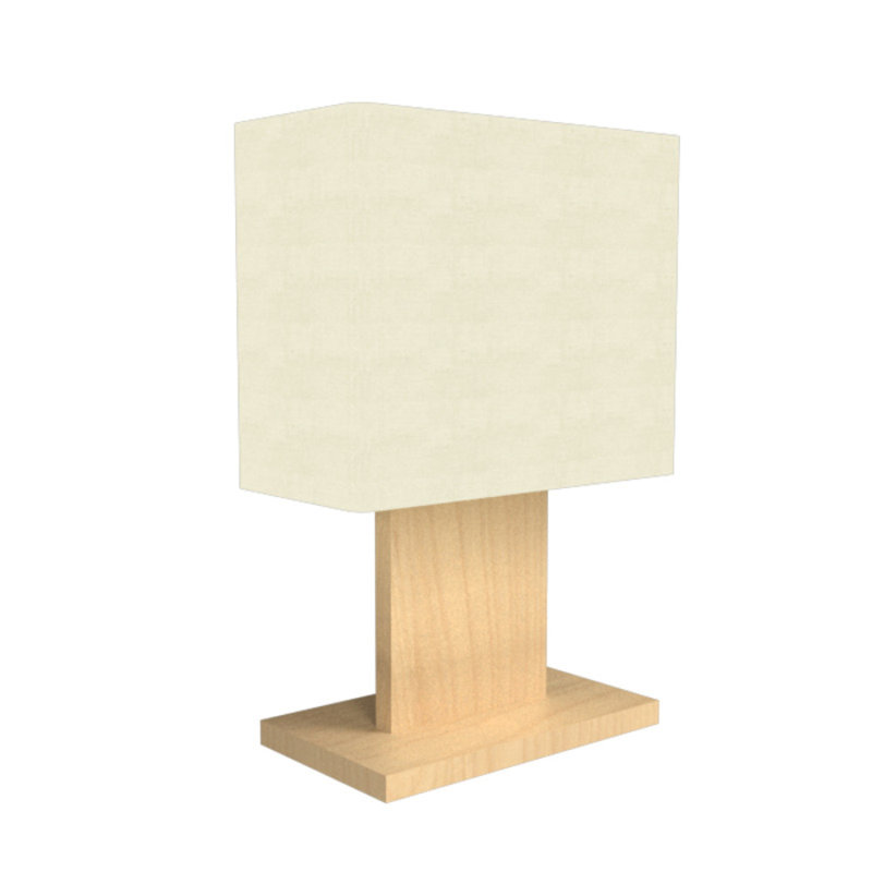 Clean Desk Table Lamp, Maple, Ivory