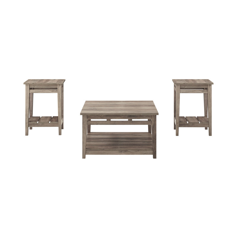 Ensemble de tables basses 3 pièces Mendonca, Gris délavé