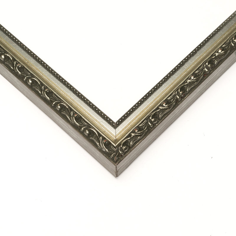 Cadre photo en bois massif Laquela, Argent, 13 po x 13 po