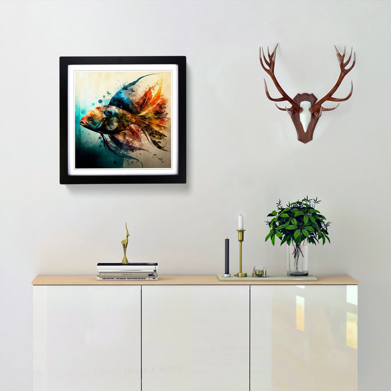 Single Picture Frame Print on Wood, Black