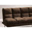 Lit futon en microfibre de style contemporain avec finition brun foncé, pieds et support supplémentaire, support l 67 po pour une conversion facile,