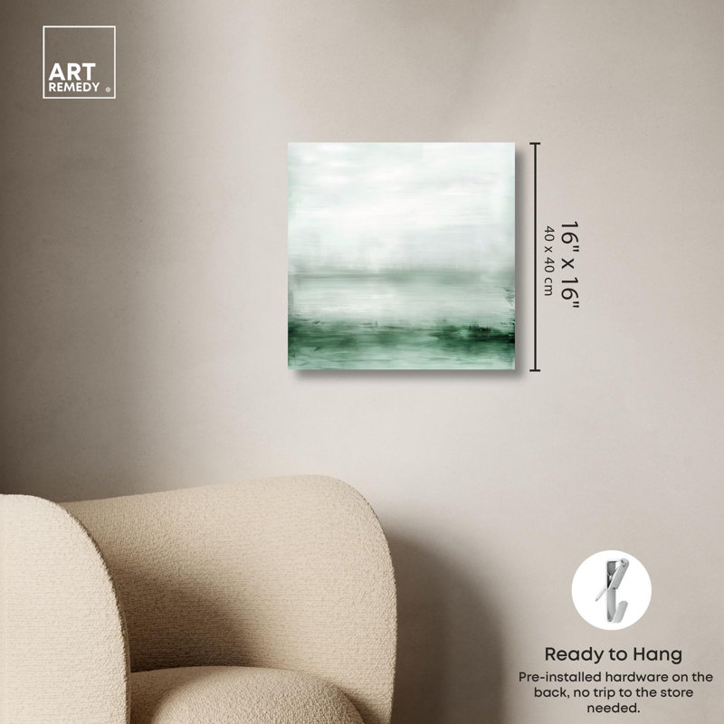 Mirrored Glow II 16" x 16" Abstract Landscape Canvas Art