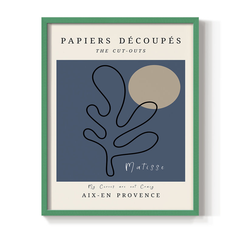 Matisse CECL XXII, reproduction encadrée - bois massif, Vert, H 10 po x l 8 po