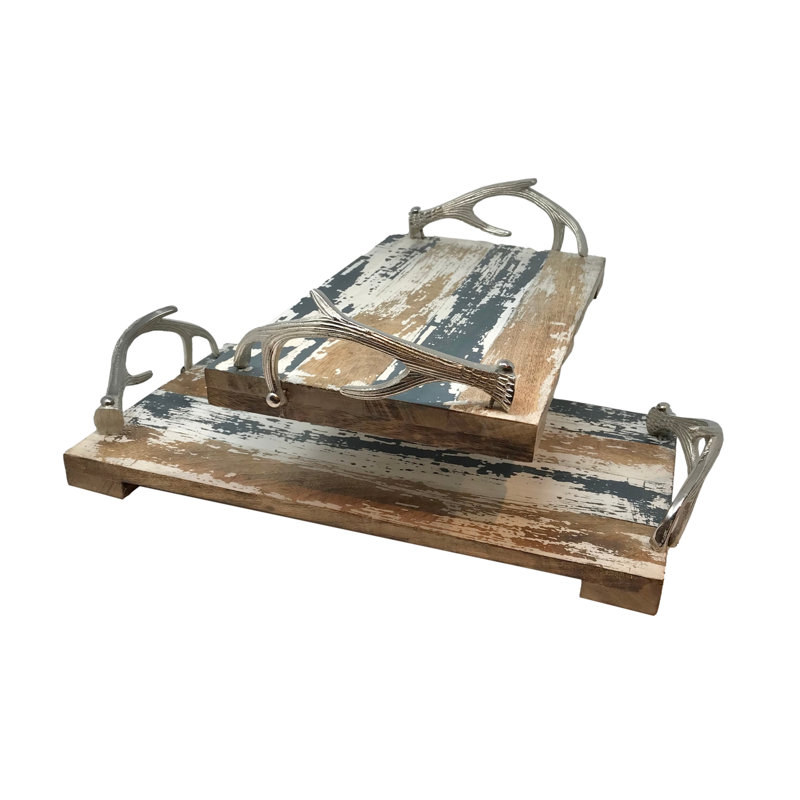 Solid Wood Tray - Set of 2