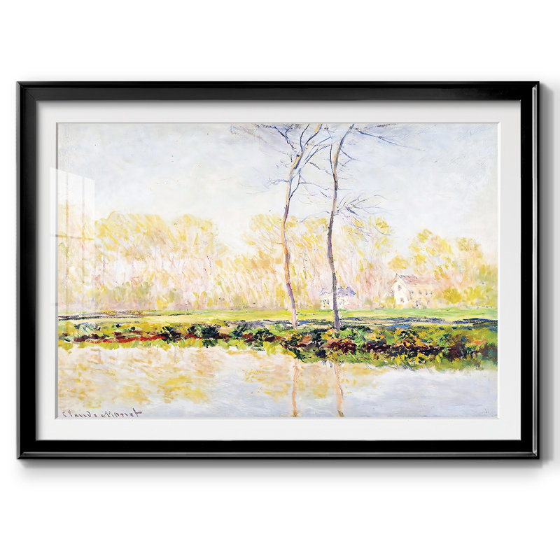 Les rives de la rivière Epte à Giverny, 1887, reproduction d'art sur papier, Noir, H 27 po x l 39 po x P 1,5 po
