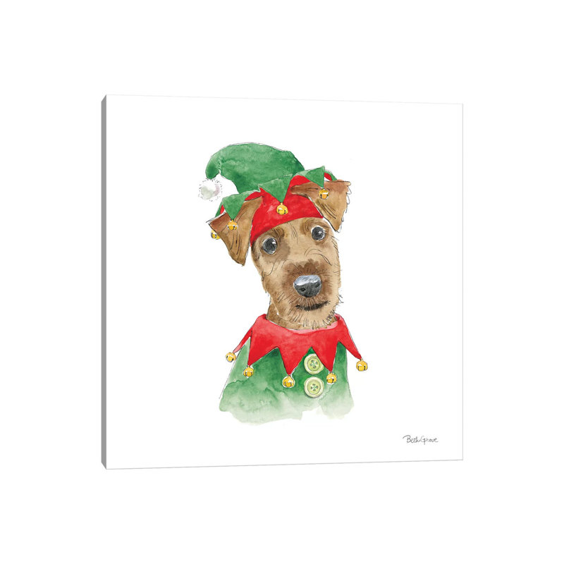 Holiday Paws VII On White by Beth Grove - Wrapped Canvas Print, 66.04 cm H x 66.04 cm W x 3.175 cm D