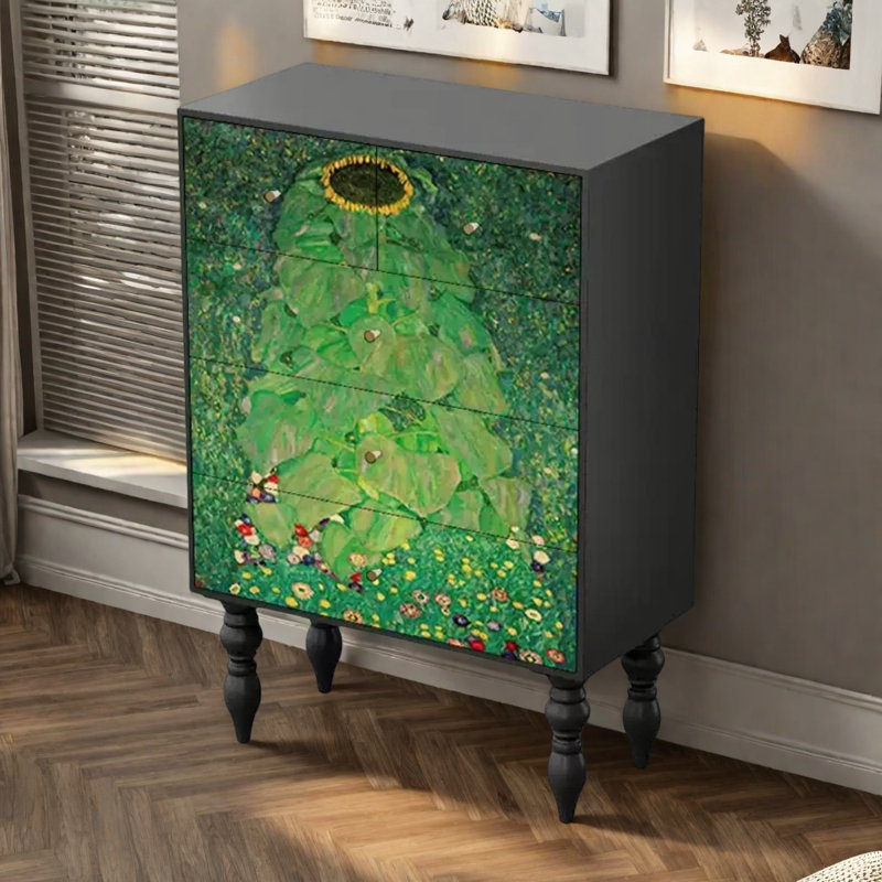 Commode d'appoint de rangement moderne à cinq tiroirs