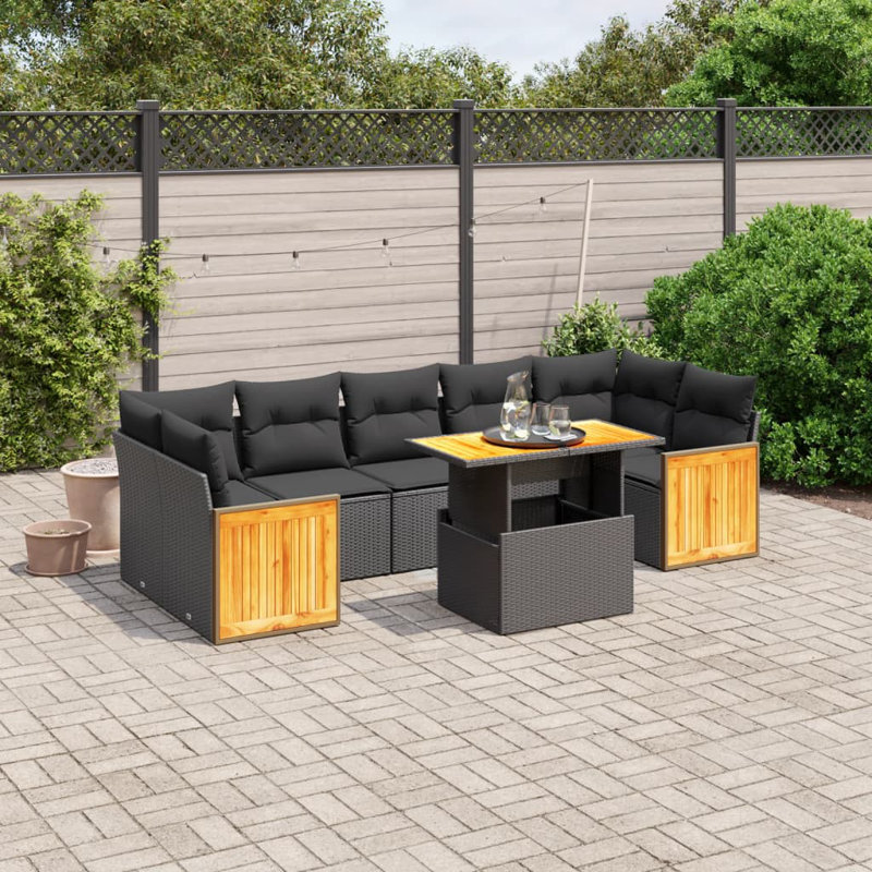 Vidaxl Garden Sofa Set Black