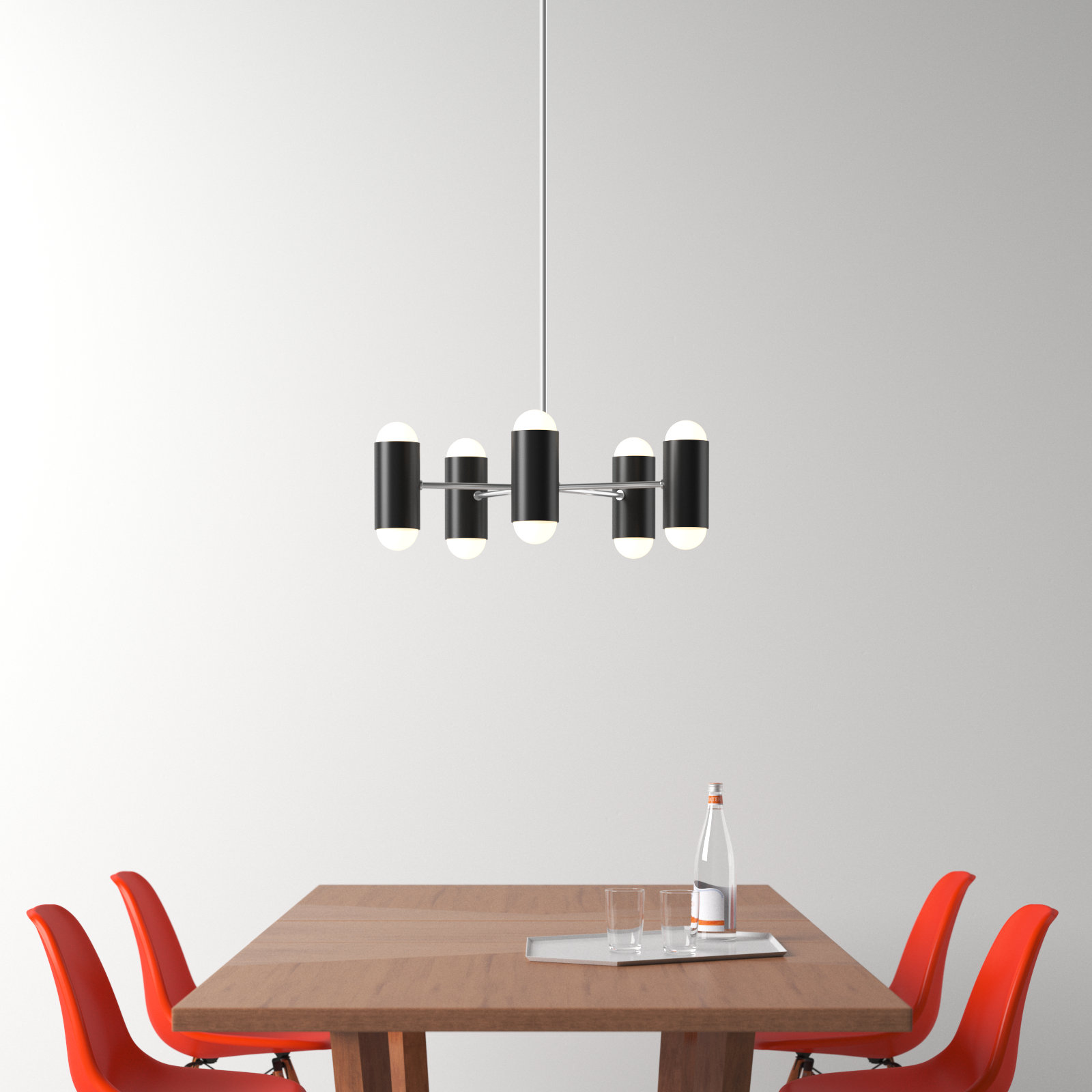 Victoria 10 - Light Sputnik Chandelier, Polished Nickel/Soft Black