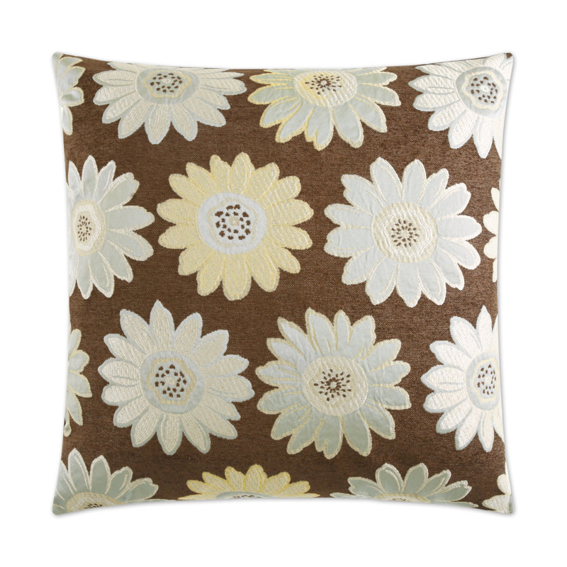 Daisy May Square Pillow Cover & Insert, Aqua, 20"H x 20"W