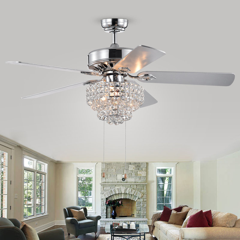 Ventilateur de plafond 52 pales 52 po avec chaîne de traction et ensemble d'éclairage inclus