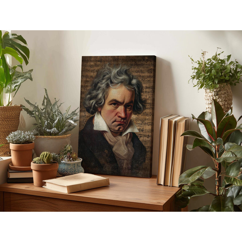 Beethoven Portrait, reproduction d'art sur toile - compositeur classique, H 45 po x l 30 po