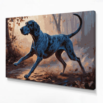 «Dogs Bluetick Coonhound», art mural sur toile noire