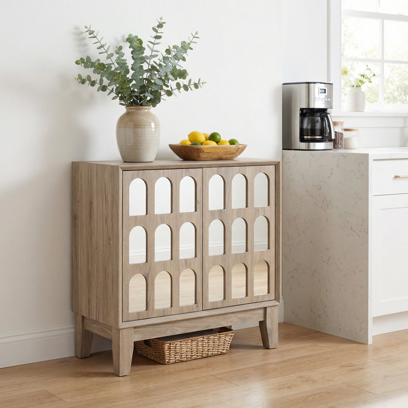 Armoire de rangement moderne à double porte avec miroir et tablettes amovibles pour l'organisation du salon, Dérive en mer