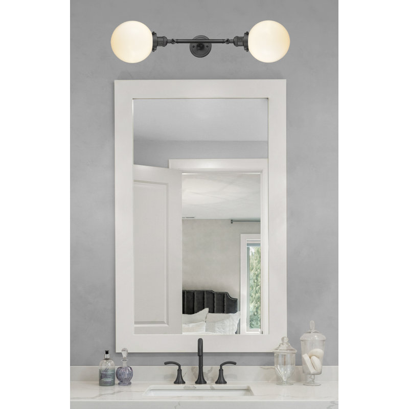 Éclairage de salle de bain à intensité variable 2 lumières Clementina, Ampoule incandescente rétro de 60 watts, Bronze huilé