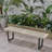 61.75 Inch 3-Seat Soft Gray Acacia Wood Black Iron Outdoor Bench, Modern Rustic Style for Patio Seating