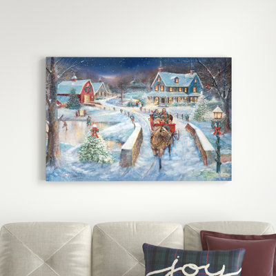 «Evening Sleigh Bells», toile tendue avec châssis de qualité supérieure - prête à être accrochée