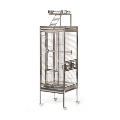 Burgin Stainless Steel Playtop Bird Cage with Wheels/Casters