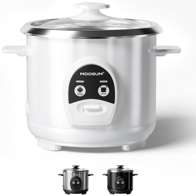 Petit cuiseur à riz non cuit 3 tasses, petit pot intérieur en acier inoxydable non toxique, multifonction à une touche pour riz / sauté / yogourt, va au lave-vaisselle, taille 1 à 3 personnes, argent