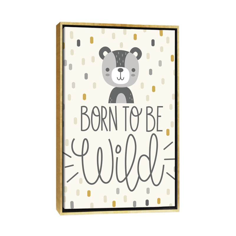 «Cute and Wild III», art encadré, H 60 po x l 40po x P 1,5 po, Toile encadrée d'or